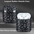 thumbnail image 2 of Leopard Silicone Airpods Case, YOMPLOW Soft Ipod Case Cover Flexible for Airpods 2nd/1st Generation Earpod Case Cover for Women Girls with Keychain - Grey Leopard Cheetah, 2 of 7