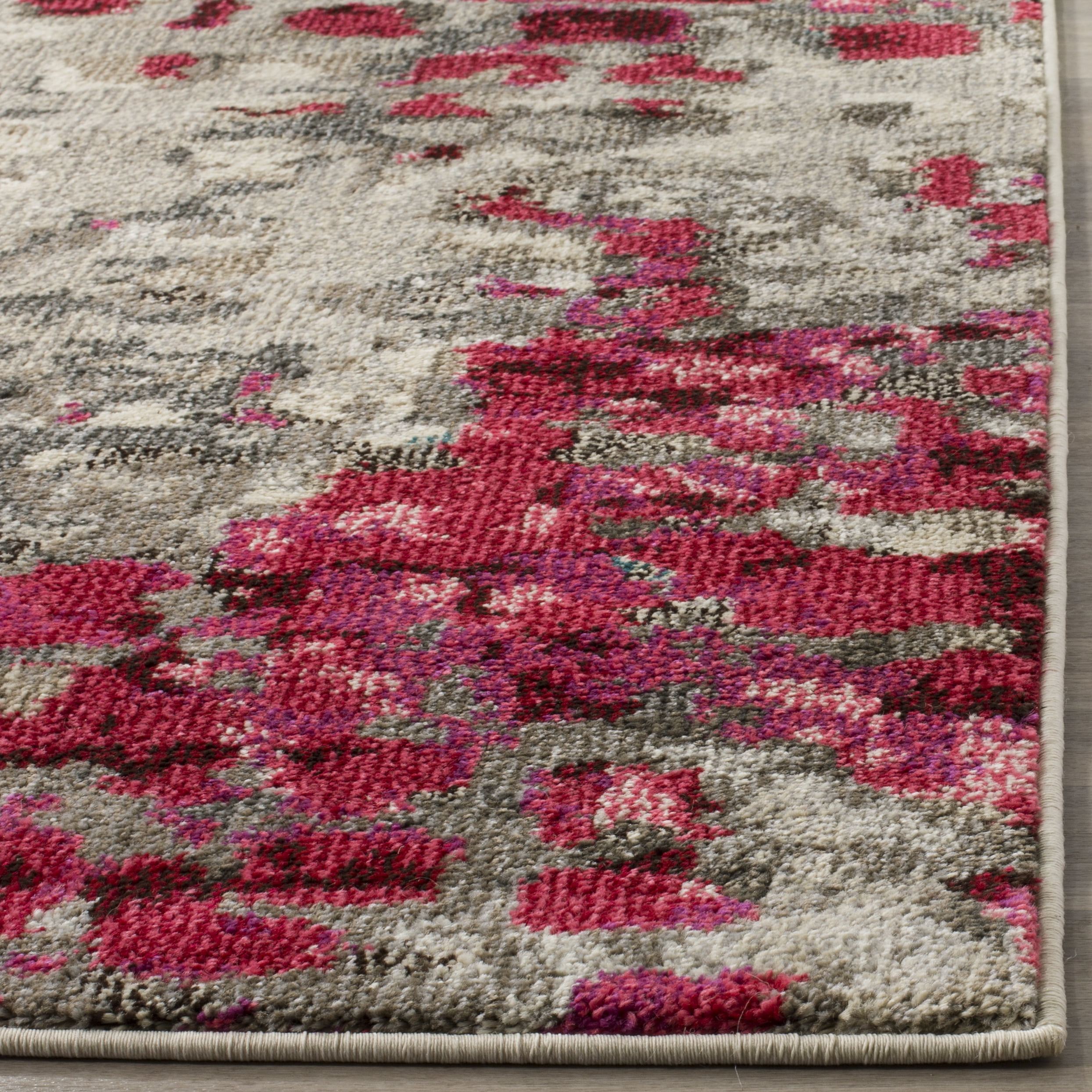 SAFAVIEH Monaco Driskoll Abstract Area Rug, Grey/Fuchsia, 6'7" x 9'2"
