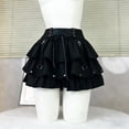 thumbnail image 4 of Skirts for Women Stylish Punk Rock Skirt with Lace Up Detail and Layered Design for High Waist Fashion Party Wear by Street Style Black XL, 4 of 8