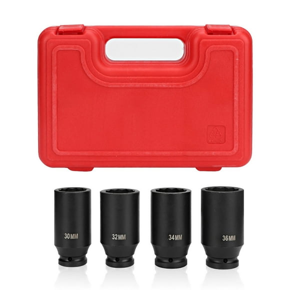 Impact Socket Impact Socket Set Socket Adapter Socket Bit 4pcs 1/2 Inch Deep Impact Socket Repairing Tool Set 12 Point Head Adapter High Hardness
