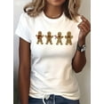 thumbnail image 1 of Vintage-Inspired Geometric Print T-Shirt for Women - Casual Crew Neck, Short Sleeve, Polyester Blend, Machine Washable - Perfect for Summer, 1 of 7
