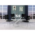 thumbnail image 4 of Round 45" x 45" 5pc Clear Glass Dinette Set with Black Chairs, 4 of 5
