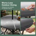 thumbnail image 5 of Round Outdoor Tablecloth with Umbrella Hole and Zipper, Black Grey Ombre Tablecloth with Elastic Waterproof, Contemporary Abstract Gradient Patio Table Covers for 36" - 44" Picnic Pool Tables, 5 of 9