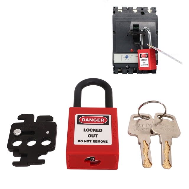 Bloqueo de Interruptor de CircuitO, Bloqueo de Etiqueta de Bloqueo aislante de Nylon Compacto de Acero de Grillete de 38 mm para interrupciones de Circuitos de Caja Moldada