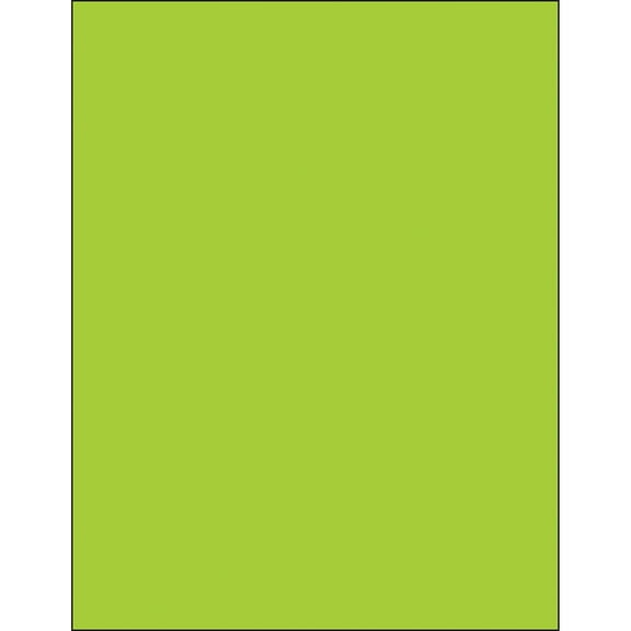 Box Partners Rectangle Laser Labels 8 1/2" x 11" Fluorescent Green 100/Case LL185GN