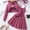Pink, variant on Girls Ribbed Hooded Long Sleeve Top With Suspenders Pleated Dress Two Piece Outfit For Fall And Winter Seasons Back to school outfits 2026 Size Pink 7-8 Years