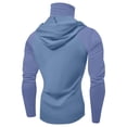 thumbnail image 4 of Men's UPF 50+ Hooded Sun Shirt, Lightweight Long Sleeve Fishing Shirt with Hood, Quick-Dry Rash Guard Sun Protective Shirt for Hiking, Beach, and Outdoor Activities Blue L, 4 of 4