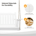 thumbnail image 3 of VINGLI Heavy Duty 880 LBS 4 FT Patio Wooden Porch Swing with Upgraded Adjustable Chains, White, 3 of 8