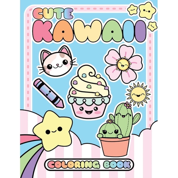 Cute Kawaii Coloring Book, (Paperback)