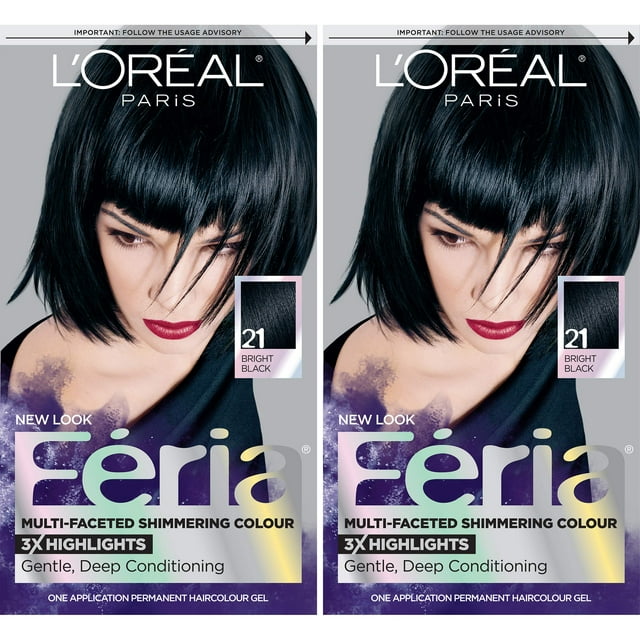 L'Oreal Paris Feria Multifacético Brillante Color de Cabello Permanente 21 Noche Estrellada Kit de Tinte para el Cabello Paquete de 2