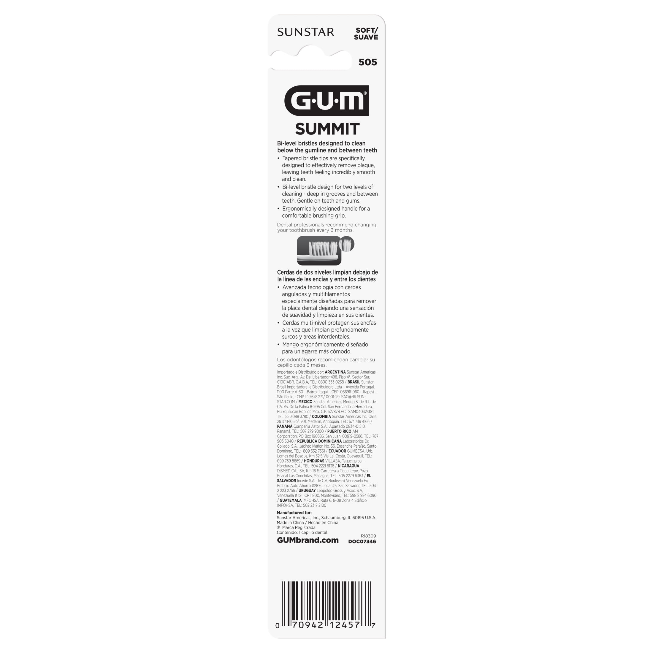 GUM  Summit Extra Soft Toothbrushes, 1 Count(Pack of 12)