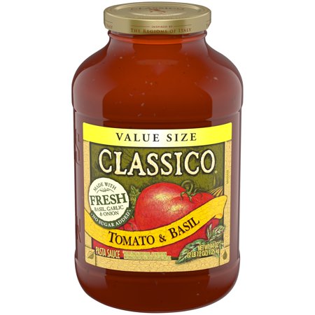 (2 Pack) Classico Tomato and Basil Pasta Sauce, 44 oz (Best Red Pasta Sauce)