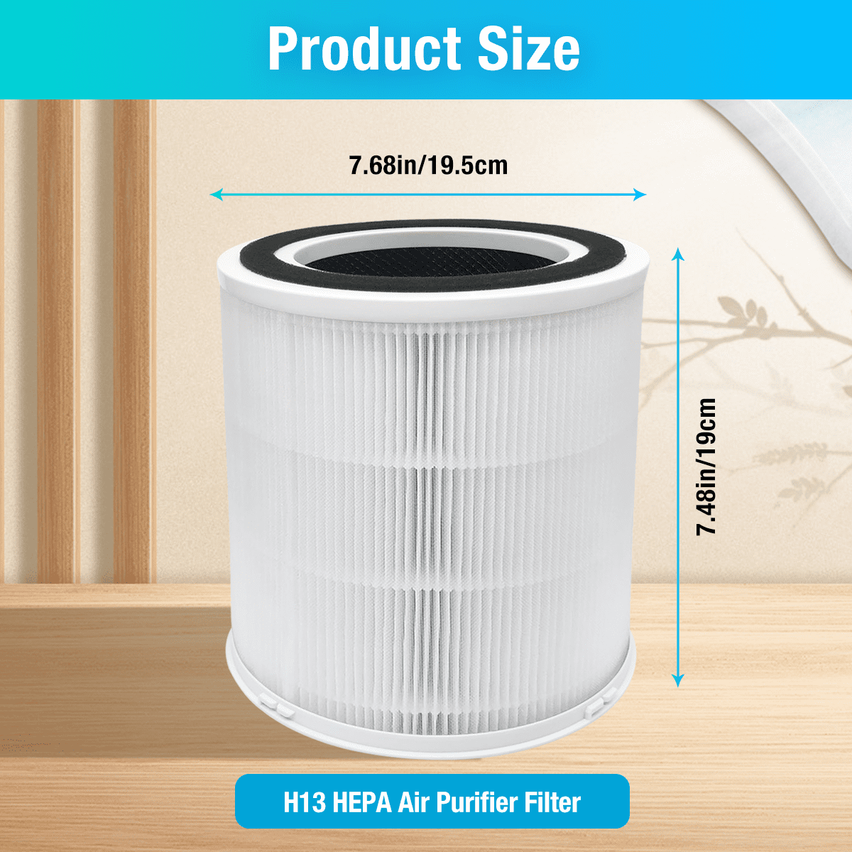 2-Pack H13 HEPA Replacement Filter | Compatible with Airfire/GCZ AP302, Dayette/JOWSET AP301 AP302 Air Purifiers | 4-Stage Filtration System