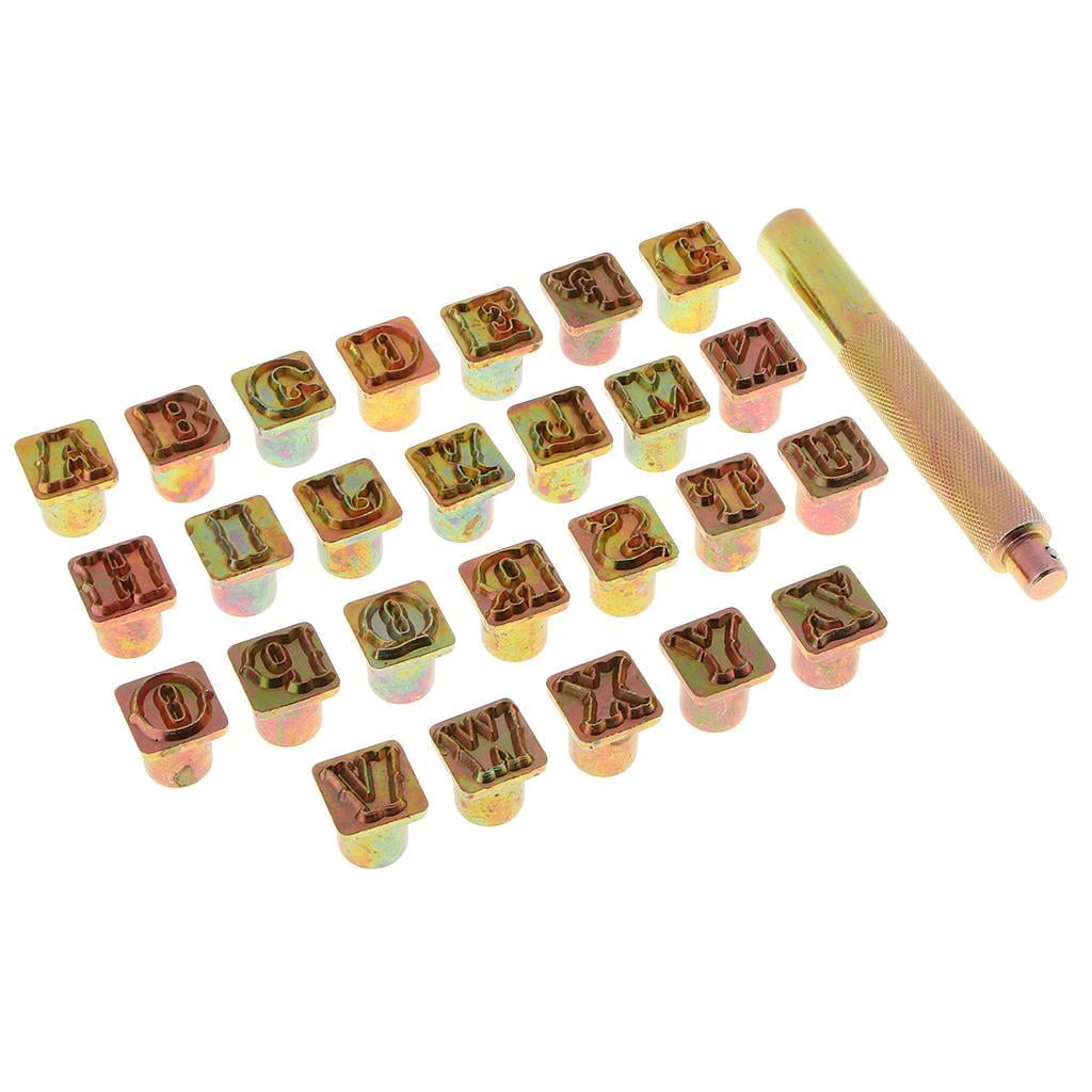 /26pcs Letter Alphabet Initials A~ Stamps Metal Steel Tag Pendant Stamping Tool Message Word Phrase Inked Set