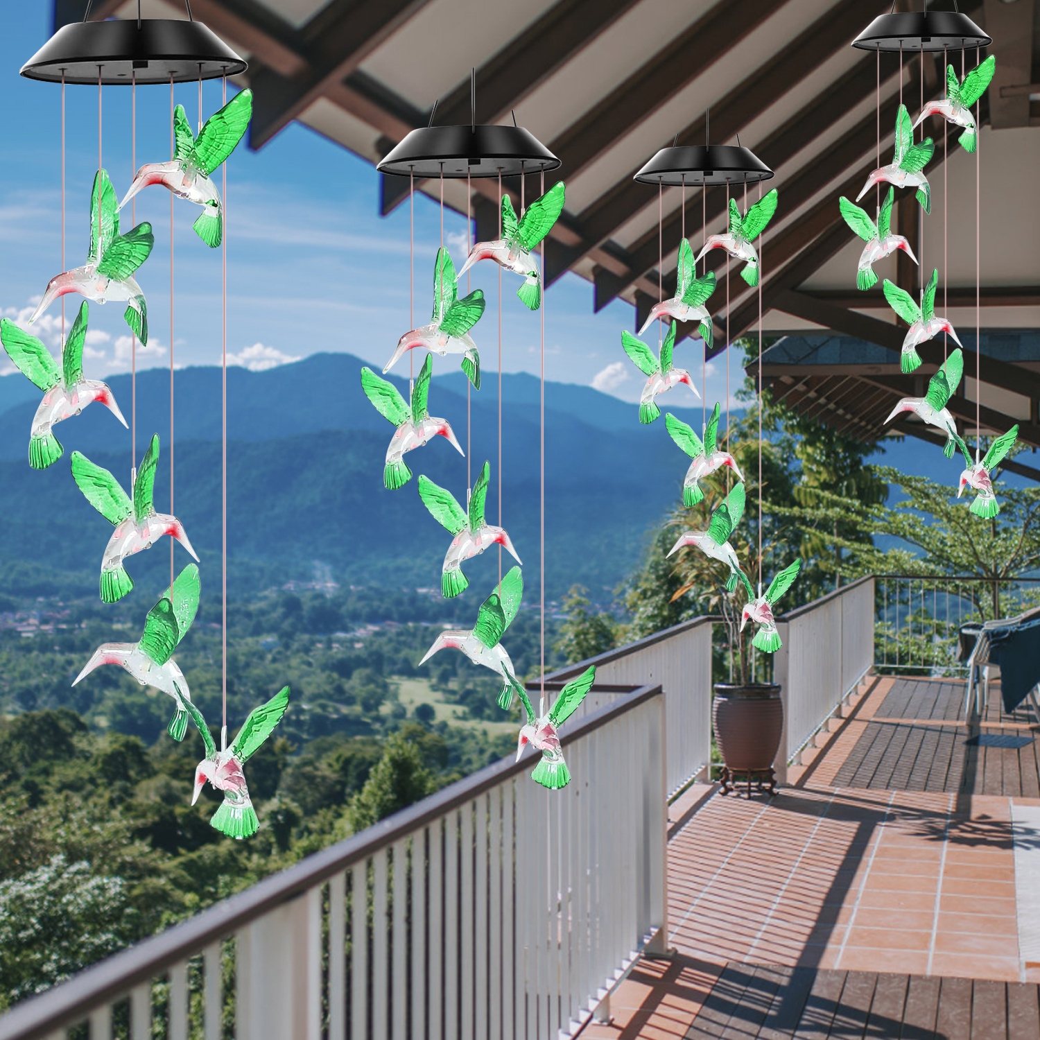 Rirool Solar Hummingbird Wind Chime Color Changing photo 7