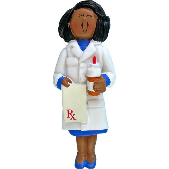 Pharmacist Female African-American Personalized  Christmas Ornament DO-IT-YOURSELF