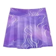 thumbnail image 2 of Girls' Skorts Elastic Waist Skorts with Inner Shorts Athletic Workout Shorts Skirts Purple Background with White Line Large, 2 of 9