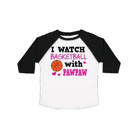 

Inktastic I Watch Basketball with Pawpaw Gift Toddler Toddler Girl T-Shirt