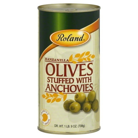 Roland Manzanilla Olives Stuffed with Anchovies, 25.0