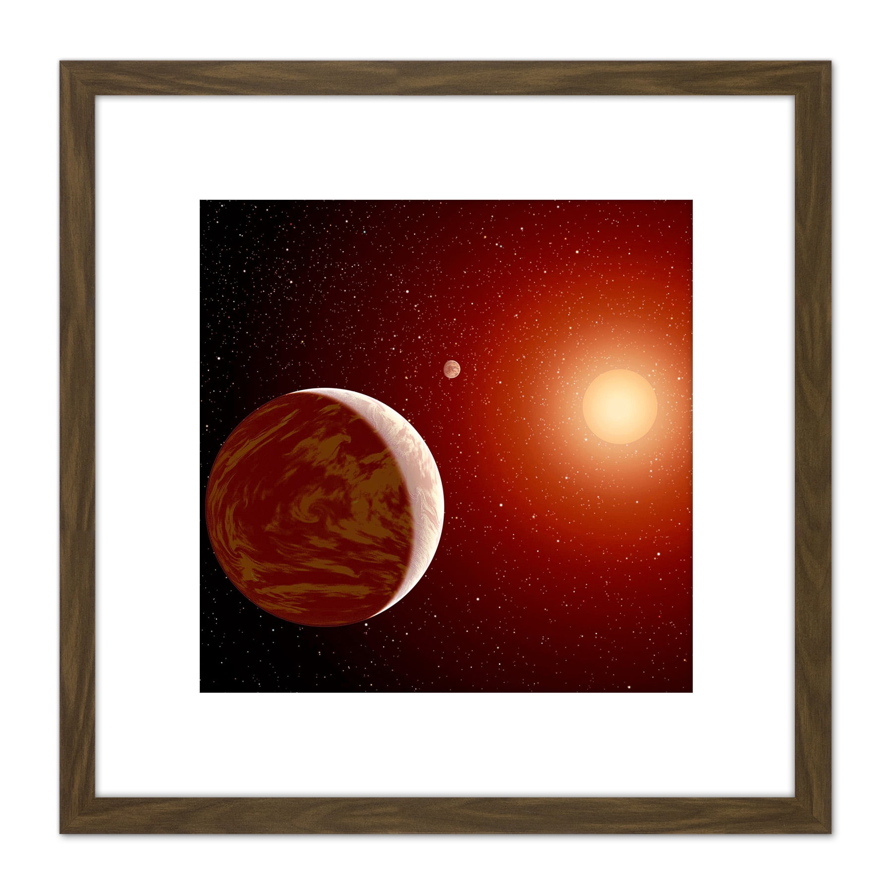 Space NASA Planets Around Red Star Concept Illustration 8X8 Inch Square ...