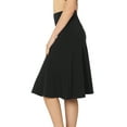 thumbnail image 3 of Zenana Women & Plus Fold Over Banded Waist A-Line Flared Knee Length Midi Skirt, 3 of 5