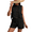 Black, variant on LYMAYTER Women Coverup Suit 2 Pieces Knit Beach Set Handmade Crochet Sleeveless Top Shorts Outfit S-L