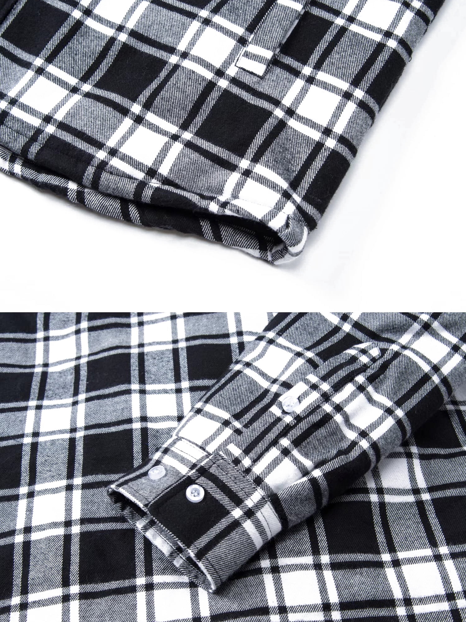 Veste D'hiver Homme Carreaux Flanelle - Doublure Laine, Capuche, Coupe Ample, Style Décontracté - 3