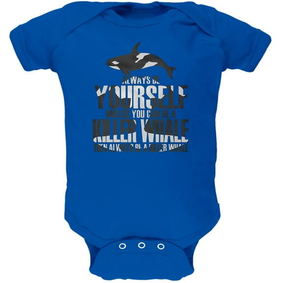 Always be Yourself Killer Whale Royal Soft Baby One Piece - 3 month