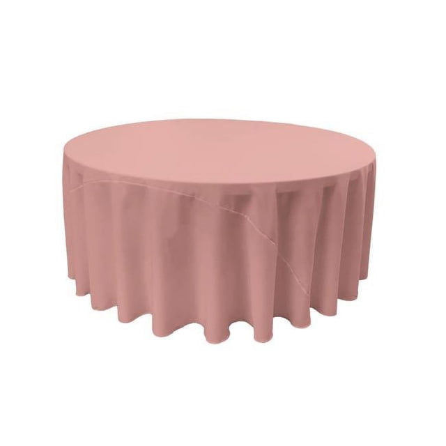 LA Linen TCpop108R-RoseP79 Nappe en Popeline Polyester Rose Poussiéreuse - 108 Po Ronde