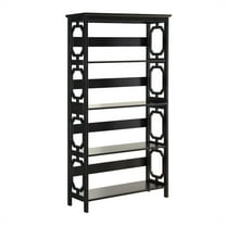 Convenience Concepts Omega Four-Shelf Bookcase in Black Wood Finish