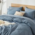 thumbnail image 3 of Davulos Queen Comforter Set with Sheets,7 Pieces Bed in a Bag Queen Size Modern Diamond Pattern Seersucker Bedding Set for All Season, 3 of 9