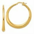 thumbnail image 2 of Diamond2Deal 14k Yellow Gold Polished Medium Graduated Hoop Earrings for Women, 2 of 3
