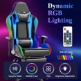 thumbnail image 6 of Mr IRONSTONE Gaming Chair for Adults, 7 Point Massage Computer Chair with Bluetooth Speakers RGB, Heavy Duty 400lbs Ergonomic PC Chair with 3D Armrests Footrest, Blue/Black, 6 of 9