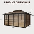 thumbnail image 2 of Erommy 12' x 14' Sunroom,Outdoor All-Weather Screen House with Detachable Windows & Lockable Door, Screened Gazebo for Patio Lawn Backyard, 2 of 9