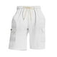 thumbnail image 4 of pstuiky Pantalones cortos para hombre, Pantalones cortos versátiles de color sólido con múltiples bolsillos y cintura elástica con cordón para hombre Pantalones cortos para correr para hombre, 4 of 6