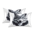 thumbnail image 2 of Dailycode Satin Pillow Case Standard Silk Pillow Cover for Hair and Skin Envelope Closure Black White Wolf Face 20"x26", 2 of 9
