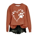 thumbnail image 3 of Dog Paw Print Cute Sweatshirts for Women Crew Neck Fall Winter Long Sleeve Tops Casual Baggy Pullover Blouses for Going Out, 3 of 5