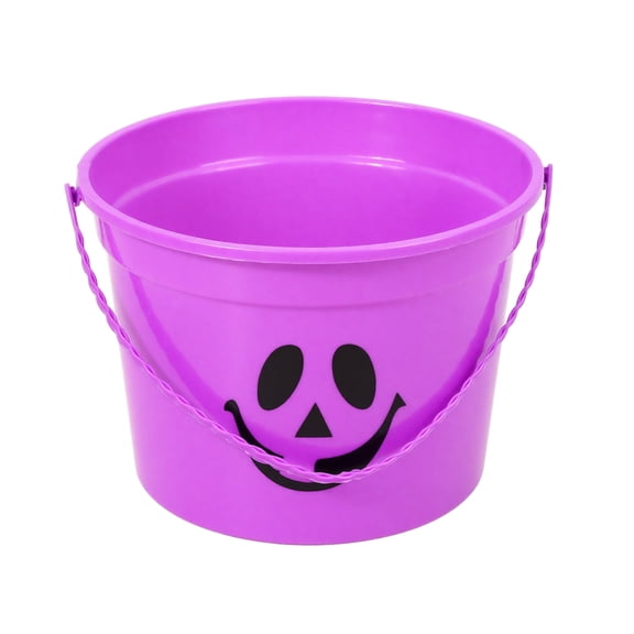 Halloween Pumpkin Candy Bucket, Trick-or-Treat Pail for Party Favors, Spooky Holiday Decorative Container (Purple) _##A