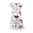 thumbnail image 5 of Jinhomg Toddler Girls 4Th Of July Outfit Patriotic American Flag Midi Dress Flowy Swing Ruffle Sleeve Tiered Pleated Dresses Independence Day A Line Party Dresses White 12 Years, 5 of 7