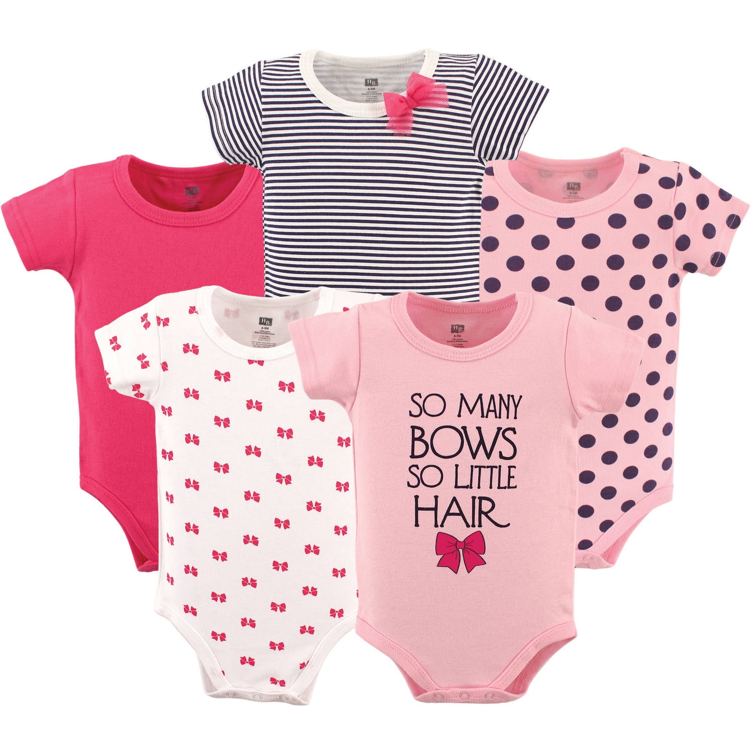 Hudson Baby Hudson Baby Girl Short Sleeve Bodysuits, 5pack Walmart
