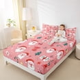 thumbnail image 4 of Manfei Cartoon Santa Claus Twin Sheet Sets,Red Xmas Stocking Twin Fitted Sheet,Happy Christmas Flat Sheet For Teens,Super Cozy Room Decor,3-Piece, 4 of 7