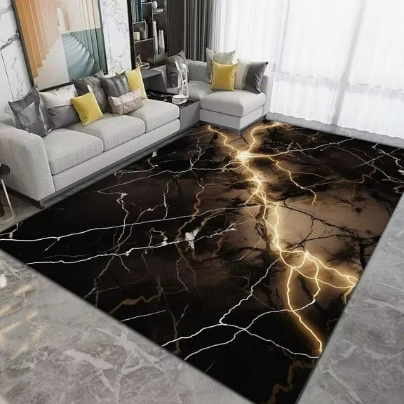 Creative Black Abstract Carpets for Living Room Nordic Luxury Study Large Area Rugs Rest Sofa Floor Mats Washable Bedroom Carpet