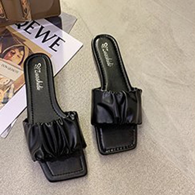 Zapatos planos para mujer Punta abierta Nuevos productos de verano Sandalias de color sólido Wmkox8yii hj789