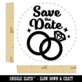 thumbnail image 2 of Save the Date Wedding Rings Self-Inking Rubber Stamp Ink Stamper - Orange Ink - Medium 1 Inch, 2 of 7