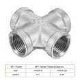 thumbnail image 4 of Uxcell 3/8 NPT Female Thread Cross Pipe Fitting Hose Adapter 304 Stainless Steel, 4 of 5