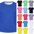 thumbnail image 2 of Boys T-Shirt Solid Color Short Sleeve Mesh Quick Dry Crew Neck T shirt for Boys Moisture Wicking Athletic Tops for Summer Gym School Outdoor Casual, 2 of 5