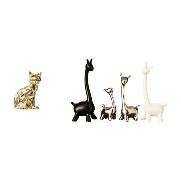 Figura de escritorio,Estatua de gato en estante,escritorio,oficina,decoración del hogar,Figura decorativa de escritorio de cerámica para decoración del hogar,Estatua de ciervo alce,Estatua