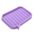 thumbnail image 2 of Soap Holder With Hole Flexible Multipurpose Silicone Drop-proof Colorful Draining Shelf Drop-proof Container Case Home Bathroom Shower Bar Countertop Purple, 2 of 9