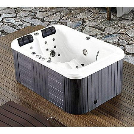 Symbolic Spas 2 Person Hot Tub Spa Outdoor Hydrotherapy Double Lounger Insulated Hard Cover 220 240 Volt 40 Amp 31 Jets 1 5 Hp Pump 3kw Heater