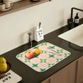 thumbnail image 5 of Yayeee Drying Mat for Kitchen Counter Dishes Microfiber Coffee Decorative Pad, Green Symmetrical Stars, 5 of 9